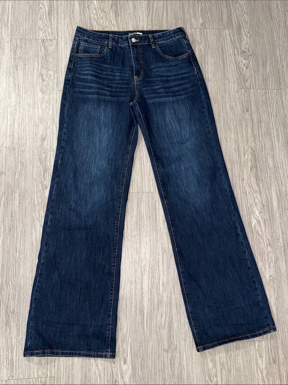 Fashion Nova Dark Indigo Wide-Leg Jeans Size 13